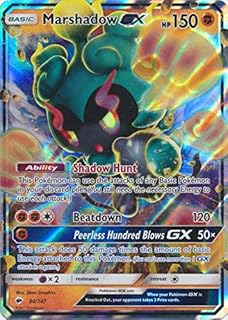 Pare-soleil pokemon company international marshado gx 80147 extrêmement rare burning