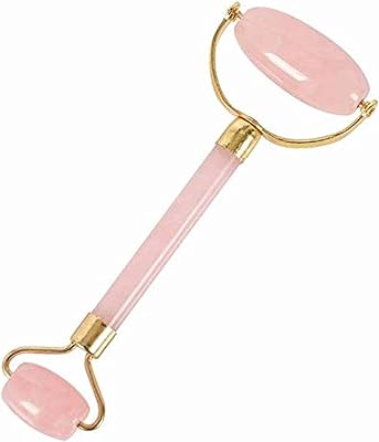 Rouleau de massage en cristal de quartz rose naturel, outil de lifting du visage en pierre de jade à double tête - outil de soins de santé amincissant anti-rides. Diaytar : Votre allié pouvoir d'achat au quotidien