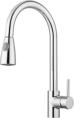 Robinet de cuisine tlaxca avec pulvérisateur extractible, nickel brossé, robinet d'évier de cuisine