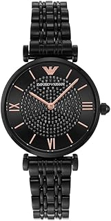 Montre à quartz pour femme emporio armani avec cadran noir ar11245, noir, moderne