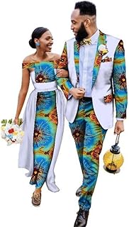 Ensembles de vêtements assortis pour couple africain pour femmes robe longue à revers