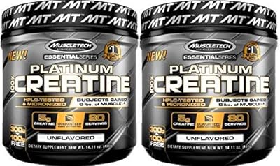Poudre de platine monohydrate de créatine muscletech (80 portions) paquet de 2