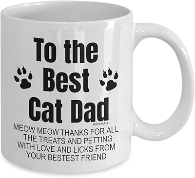 Tasse à café et thé pour la fête des pères du chat