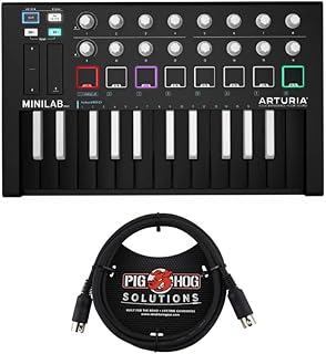 Contrôleur midi inversé artoria minilab mke (noir) avec câble de 6