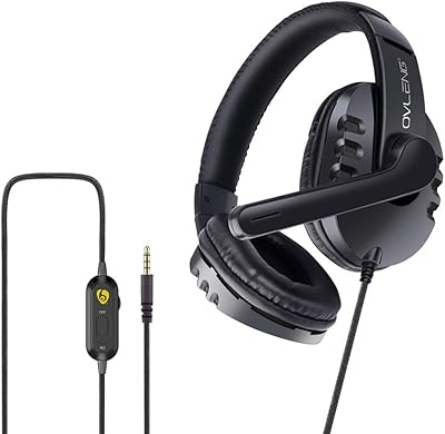 Écouteur de jeu supra-auriculaire ovleng p3 35 mm avec microphone réglable pour ordinateur