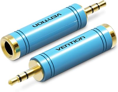 Adaptateur audio stéréo funshine 3,5 mm mâle vers 6,35 mm femelle