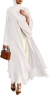 Robe longue islamique pour femme, cardigan en mousseline de soie à manches longues