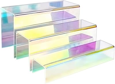 Présentoir en acrylique arc-en-ciel raisiboso - présentoir transparent à 3 niveaux pour personnages