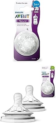 Tétine philips avent natural 3+ mois (pack de 2) avec 0-1