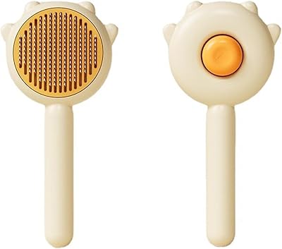 Brosse pour animaux de compagnie avec bouton autonettoyant pour chats, chiens, chatons, chiots