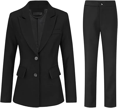 Ensemble de costume de bureau deux pièces pour femme avec blazer et pantalon