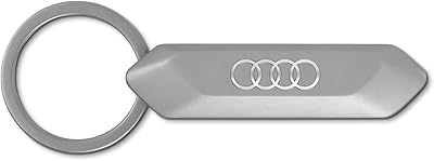Porte-clés en acier inoxydable avec logo audi 3182100400, porte-clés en argent