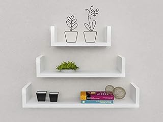 Ensemble d'étagères murales flottantes en forme de u pour maison moderne avec supports