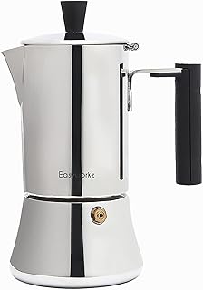 Cafetière italienne en acier inoxydable avec cuisinière pedro stovetop, 4 tasses, capacité