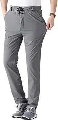 Pantalon décontracté à séchage rapide pour hommes avec boucle élastique pantalon droit la taille