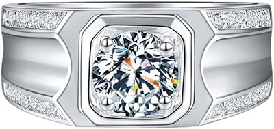 Bagues en diamant pour hommes couleur d vvs1 argent sterling bagues de promesse
