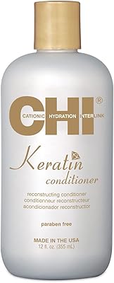 Après-shampooing réparateur à la kératine chi unisexe, blanc, 355 ml (paquet de 1)