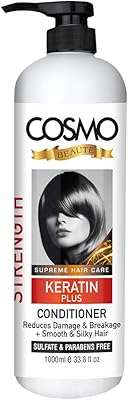 Après-shampoing fortifiant pour cheveux cosmo beauty keratin plus 1000 ml