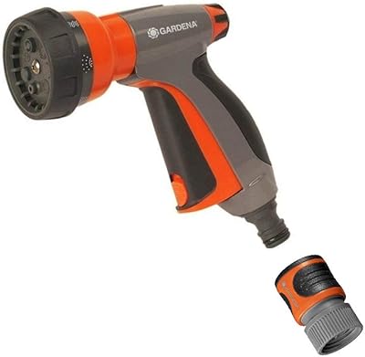 Gardena 32121 pistolet pulvérisateur métallique polyvalent 7 en 1, contrôle de débit compact