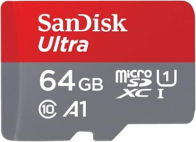 Carte mémoire microsdxc sandisk 64 go + adaptateur sd avec application a1 120