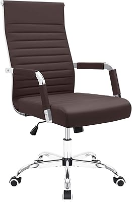 Chaise de bureau nervurée de conférence exécutive réglable en cuir pu mahmayee ultimate
