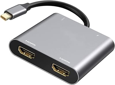 Adaptateur double usb c vers hdmi hub type 4 en 1 avec 2
