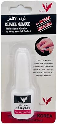 Adhésif à ongles daroj fike, avec petite brosse, cet adhésif est utilisé