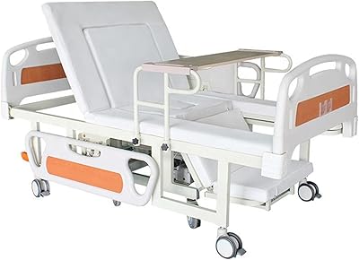 Lit d'hôpital électrique avec matelas de luxe et demi-rails inclus - pour usage