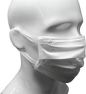 Masque à boucles auriculaires ultra doux et confortable à 3 couches (blanc) (50