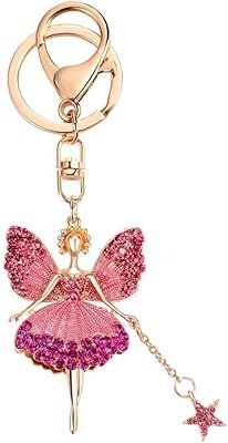 Porte-clés aile de papillon goodrun porte-clés ballerine en cristal étincelant et strass