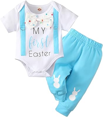 Costume de pâques pour bébé garçon - ensemble barboteuse à manches courtes