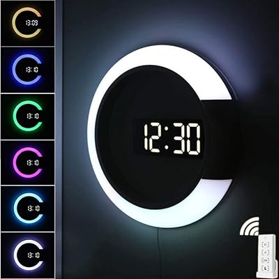 Horloge murale numérique led a-geek avec télécommande usb horloge miroir créative alarme anneau