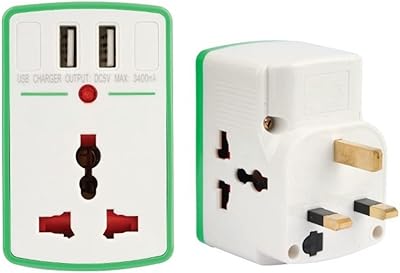 Adaptateur polyvalent 3 voies bellatm avec 2 prises usb 3,4a, indicateur et prise