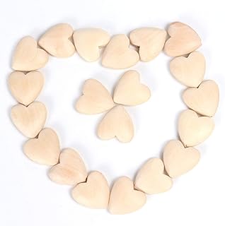 Perles en bois en forme de cœur, 20 pièces de perles en bois