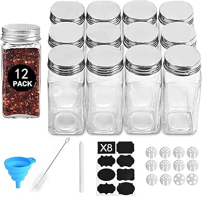 12 bouteilles à épices en verre de 120 ml 4 oz