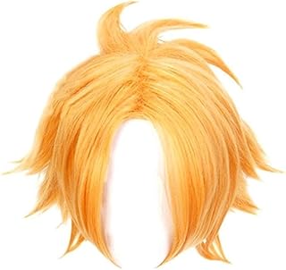 Perruque de cosplay danki kaminari, personnage principal de my hero academia, cheveux courts