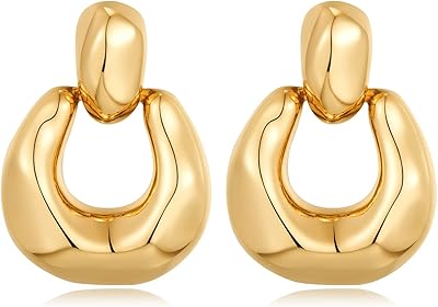 Boucles d'oreilles pendantes en or pour femmes et filles boucles multi-formes au design