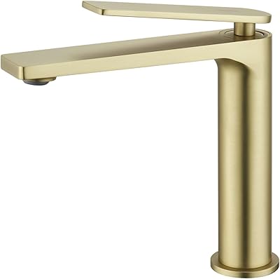 Mitigeur de salle de bain fashion home, laiton doré poli avec tuyau d'arrivée