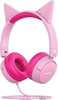 Casque supra-auriculaire stéréo filaire hd promate avec limitation de volume sûre de 85