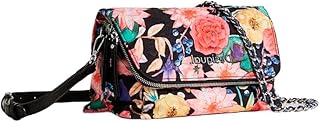 Sac bandoulière desigual venezia pour femme, noir, imprimé floral, taille unique, noir, taille