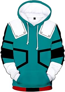 Sweat à capuche fleetshot pour hommes inspiré de my hero academia midoriya izuku