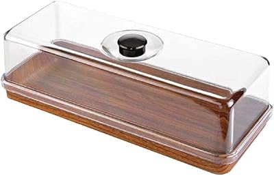 Plateau de service rectangulaire pour pain et gâteaux eveline avec couvercle, plateau