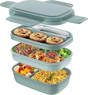 Boîte à lunch double couche avec 6 compartiments de rangement pour enfants