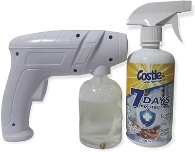 Ensemble de bouteilles de brouillard désinfectant avec pistolet nano lumière bleue claire rechargeable