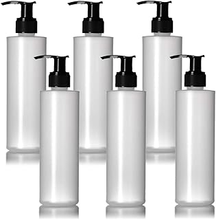 Paquet de 6 flacons à pompe en plastique rechargeables de 8 oz