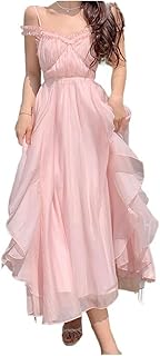 Robe pour femme de soirée sans manches rose demoiselle d'honneur