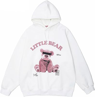 Pulls à capuche pour hommes pull hip hop imprimé ours
