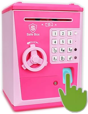 Coffre-fort pour enfants avec code d'empreinte digitale, tirelire parlante, banque d'épargne d'argent réel