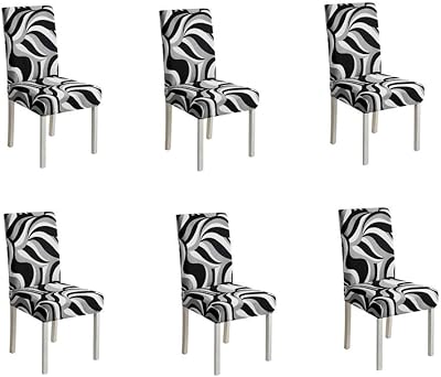Housses de chaise de salle à manger extensibles universelles - ensemble de 4 et 6 | housses amovibles et lavables | housse de chaise décorative pour la maison, le bureau et plus (style 18, 6). Le meilleur rapport qualité-prix du web sénégalais sur Diaytar