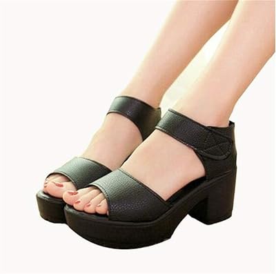 Sandales d'été pour femmes à talons hauts de 7 cm, sandales épaisses à